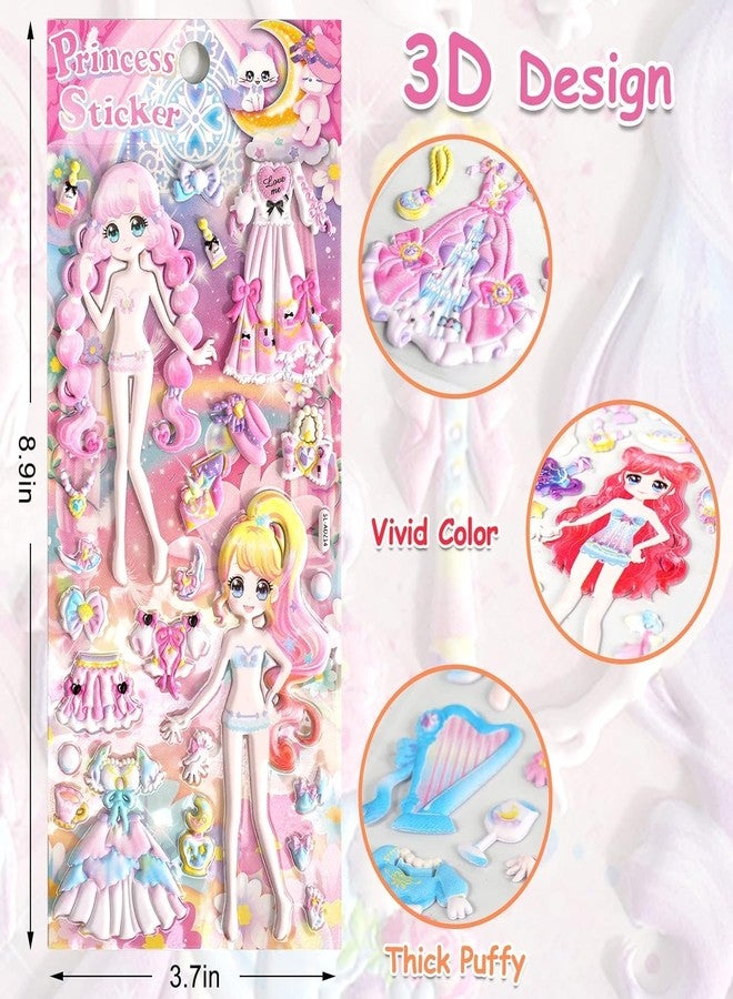 Parshya Kawaii 3D Puffy Stickers for Kids, 3D Stickers for Craft Book & Scrapbook, Self-Adhesive Kawaii Stickers Set, Cute Stickers for Girls and Boys(Random Theme) (Dress Me Up, 8) - Image 2